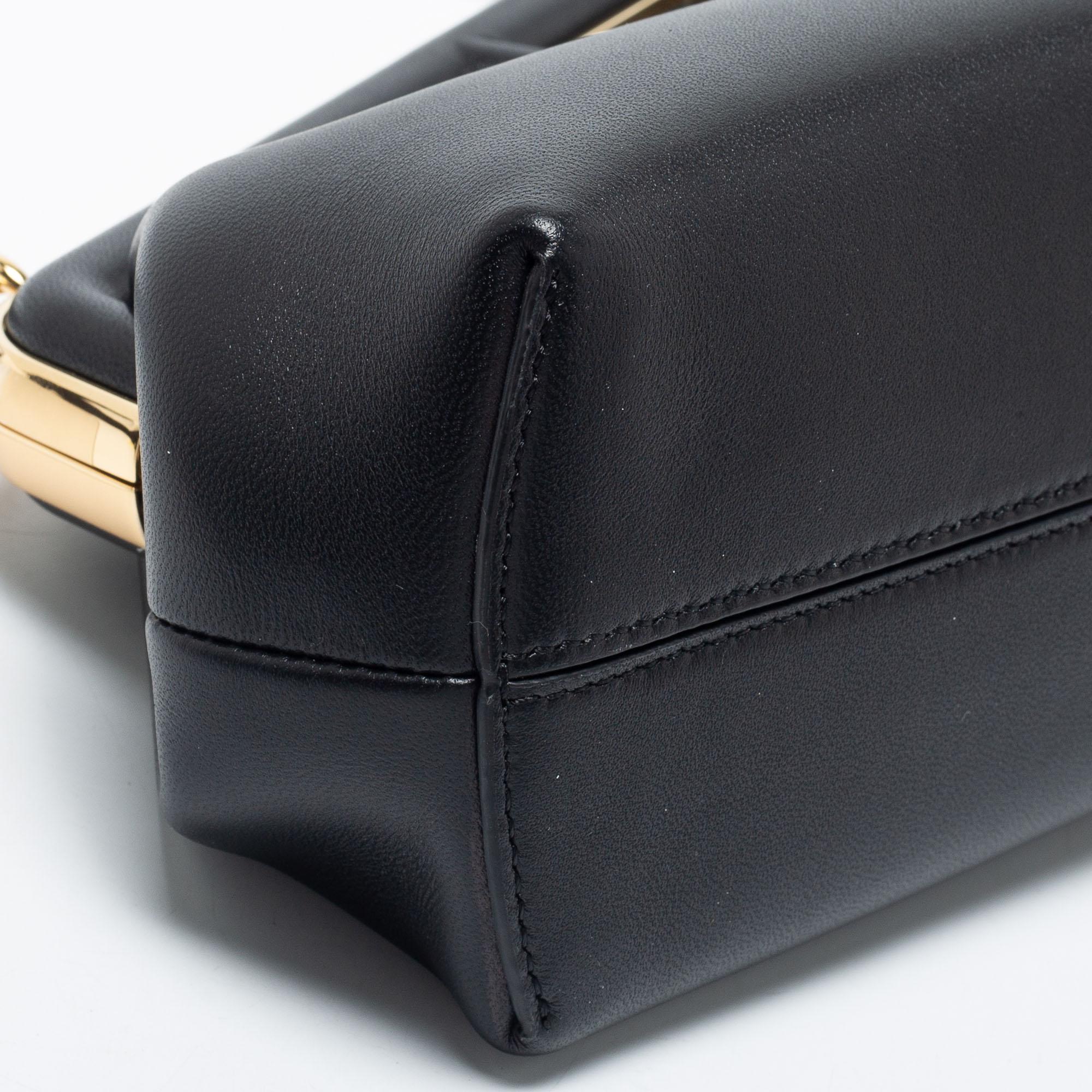 Fendi Black Leather Small Fendi First Shoulder Bag 6