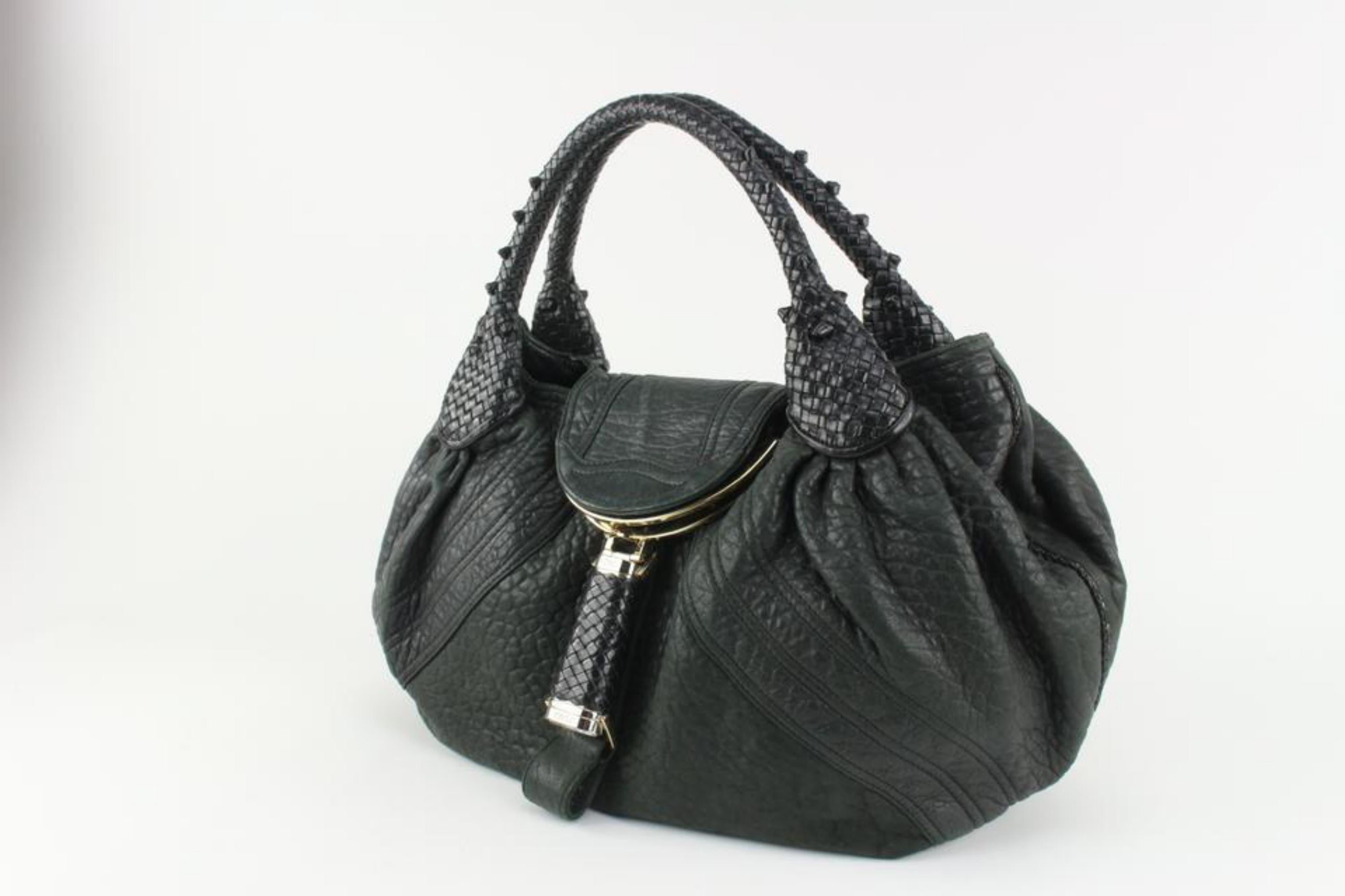 Fendi Black Leather Spy Bag Hobo 1130f21 7