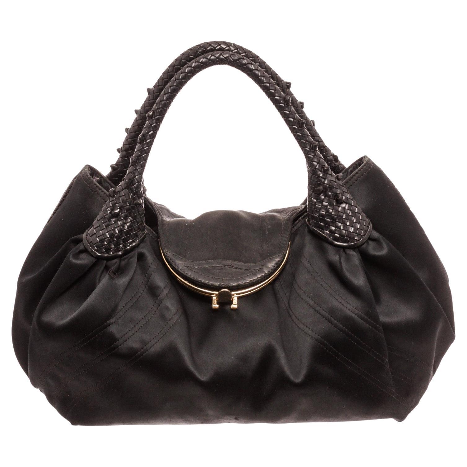 Fendi Black Leather Spy Handbag