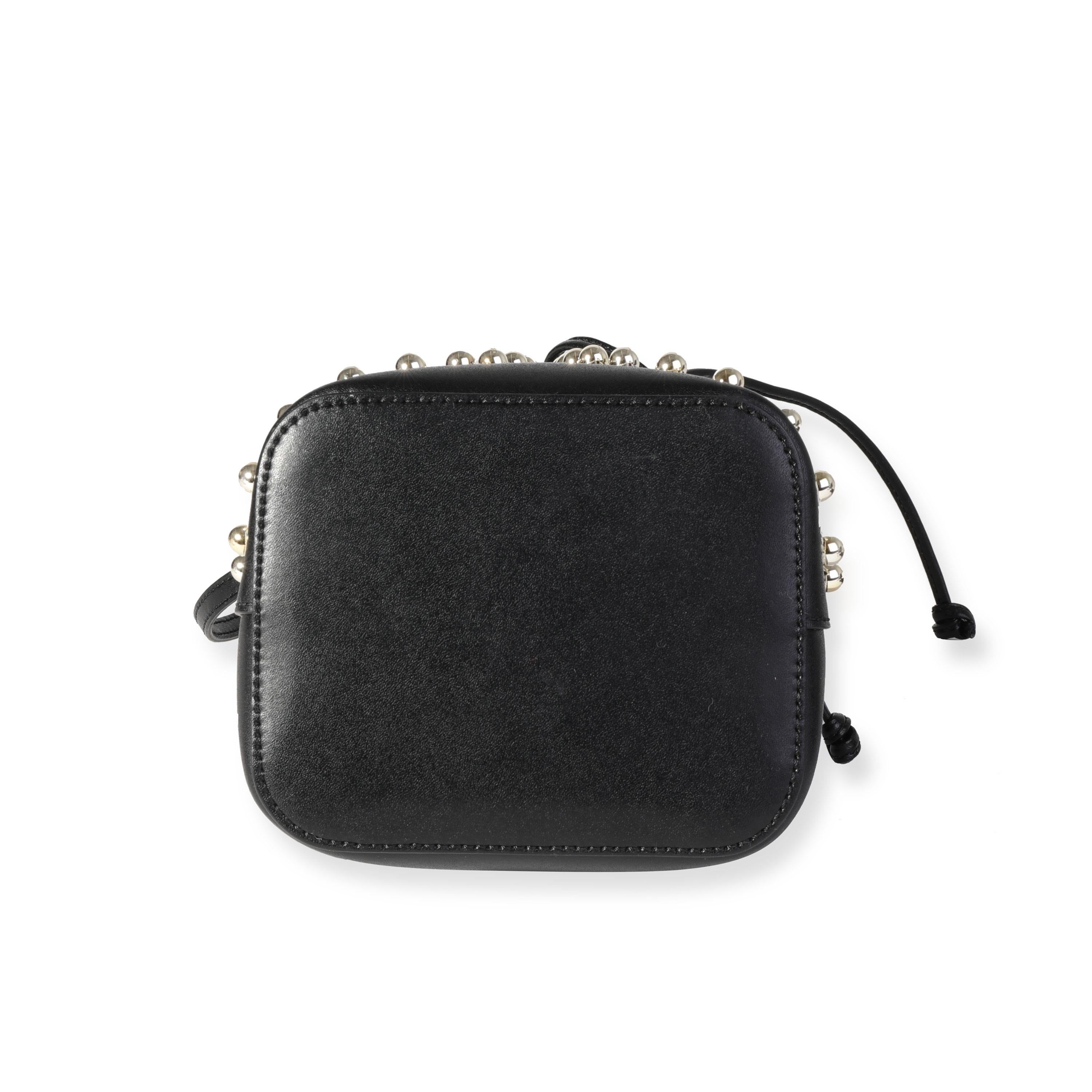 Fendi - Sac à dos Mon Tresor en cuir noir avec nœud clouté en vente 3