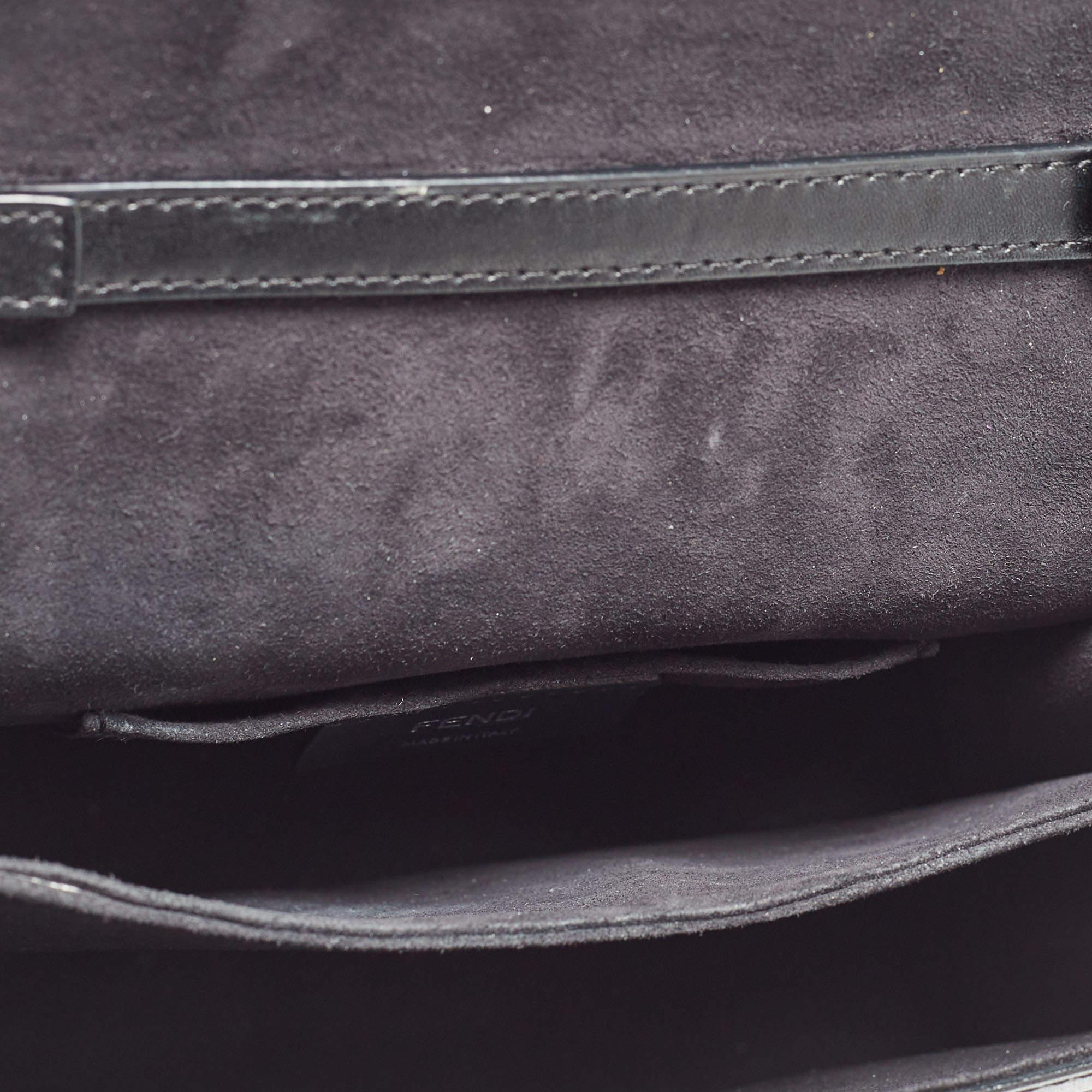 Fendi Black Leather Studded Mini Kan I Shoulder Bag For Sale 10