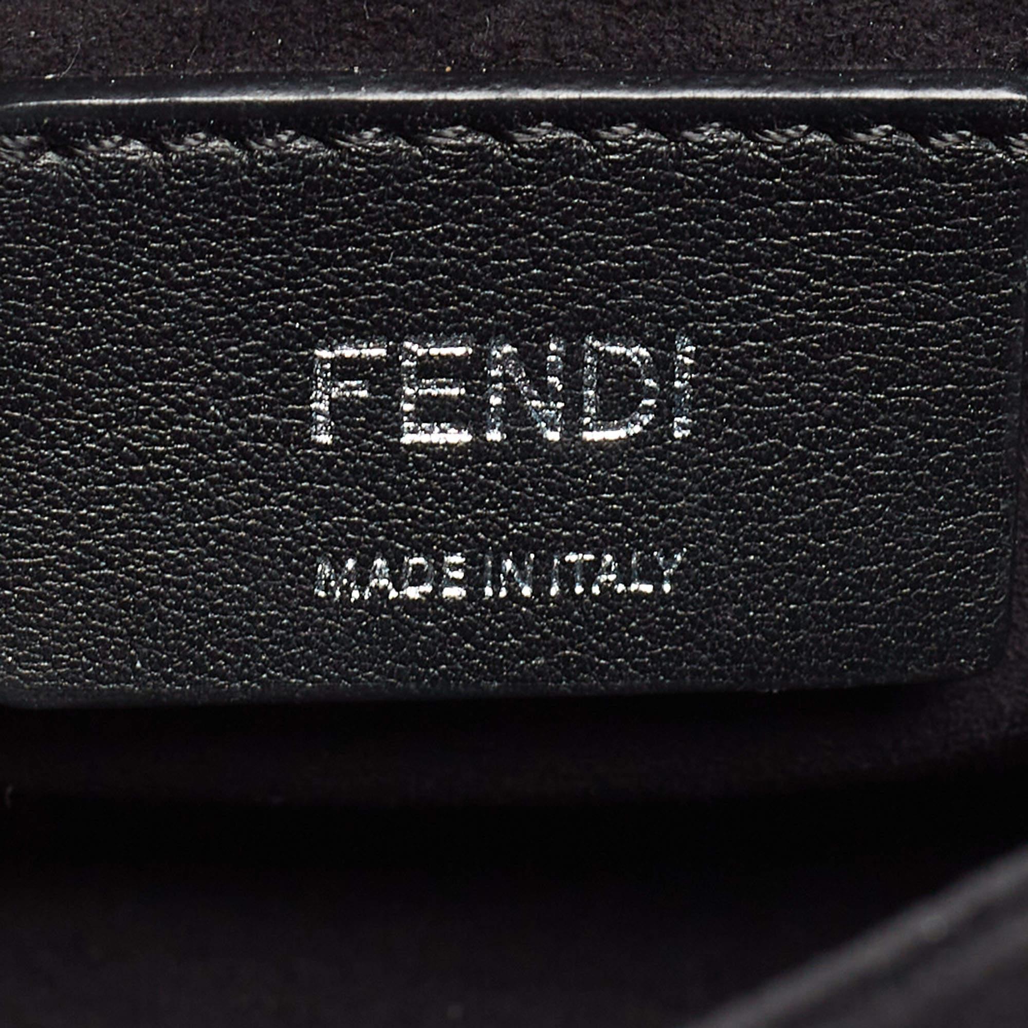 Fendi Black Leather Studded Mini Kan I Shoulder Bag For Sale 13