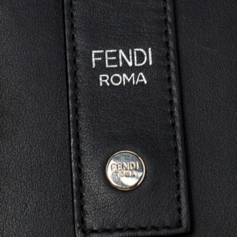 Fendi Black Leather Studded Monster Luggage Charm In Good Condition For Sale In Dubai, Al Qouz 2