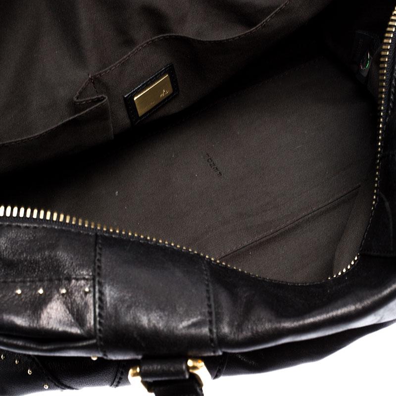 Fendi Black Leather Studded Satchel 2