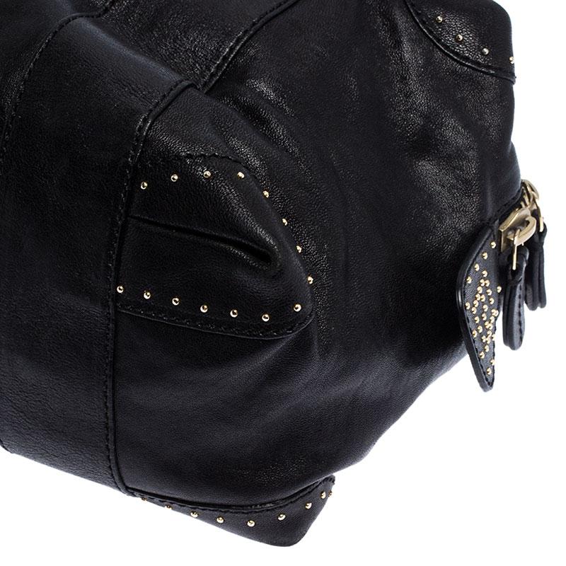 Fendi Black Leather Studded Satchel 3