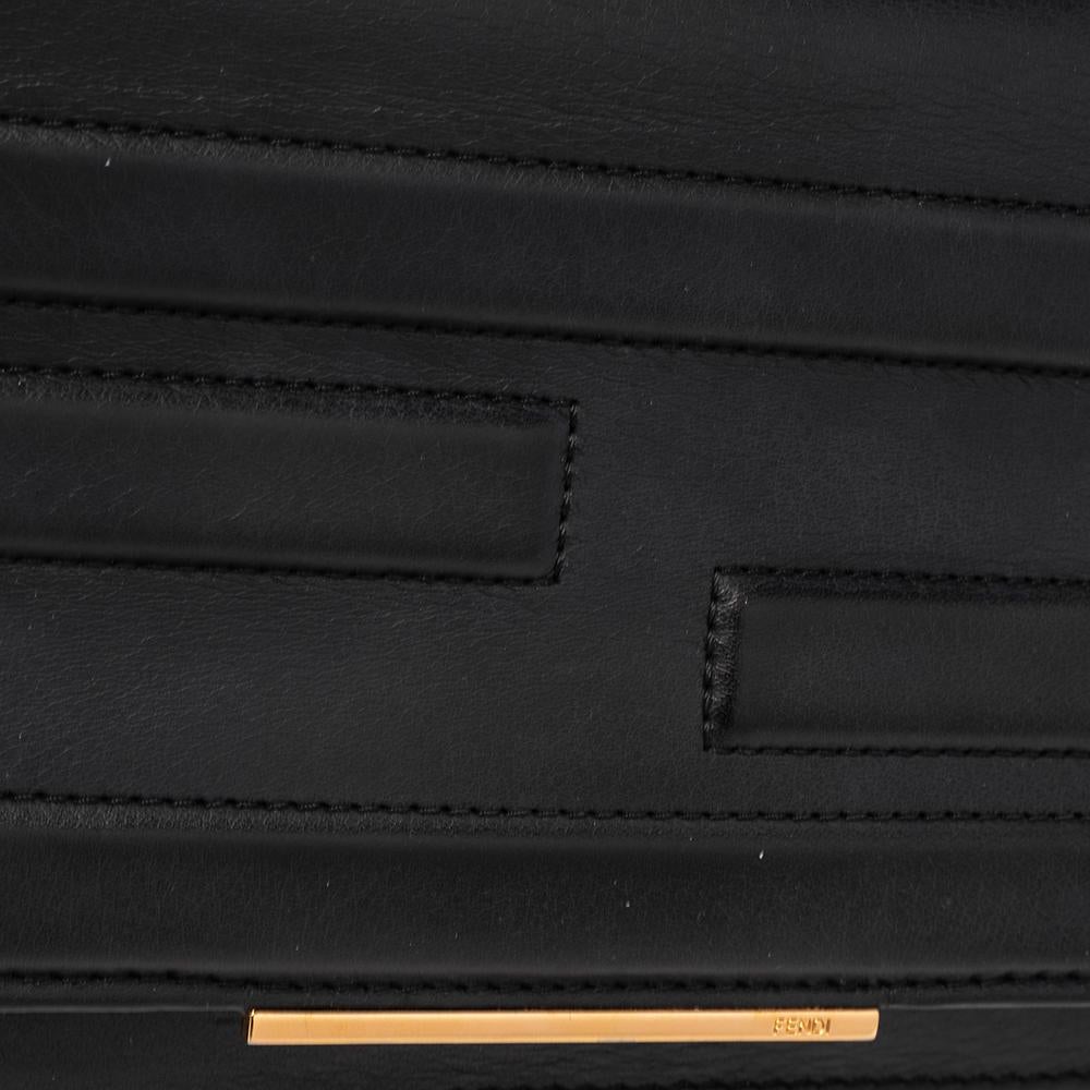 Fendi Black Leather Tube On Chain Wallet 1