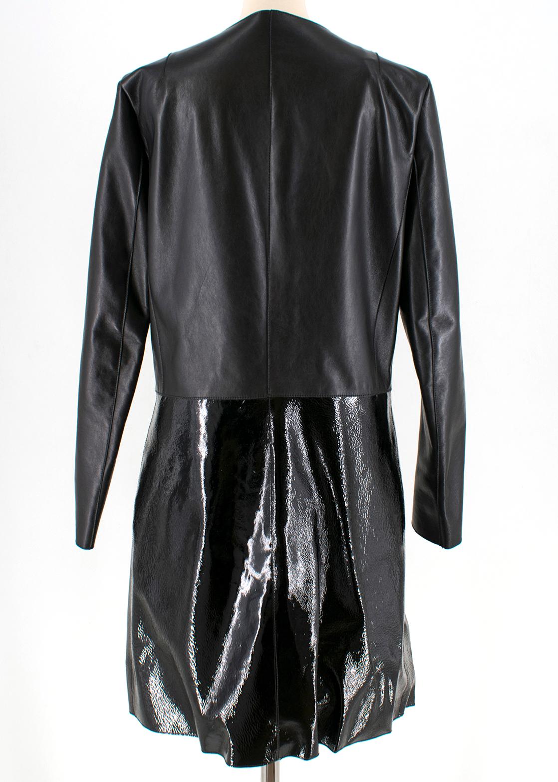Fendi Black Leather Two Toned Coat - Size US 6 1