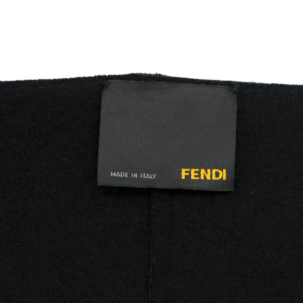 Fendi Black Leather Two Toned Coat - Size US 6 3