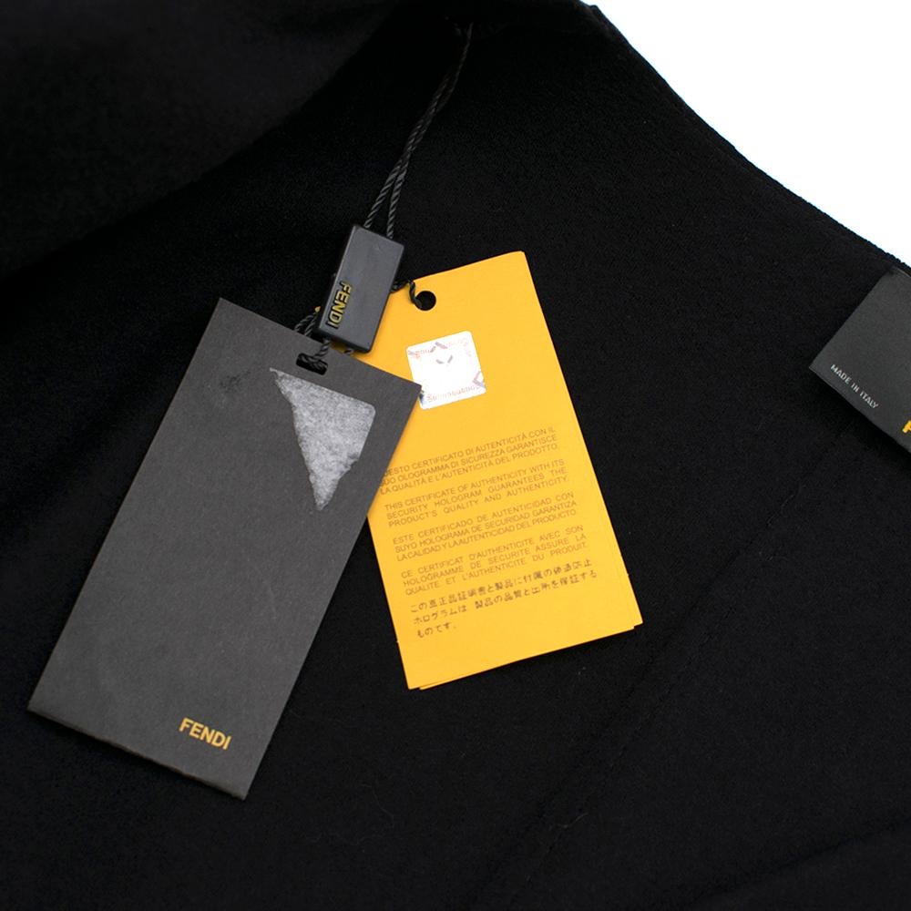 Fendi Black Leather Two Toned Coat - Size US 6 4