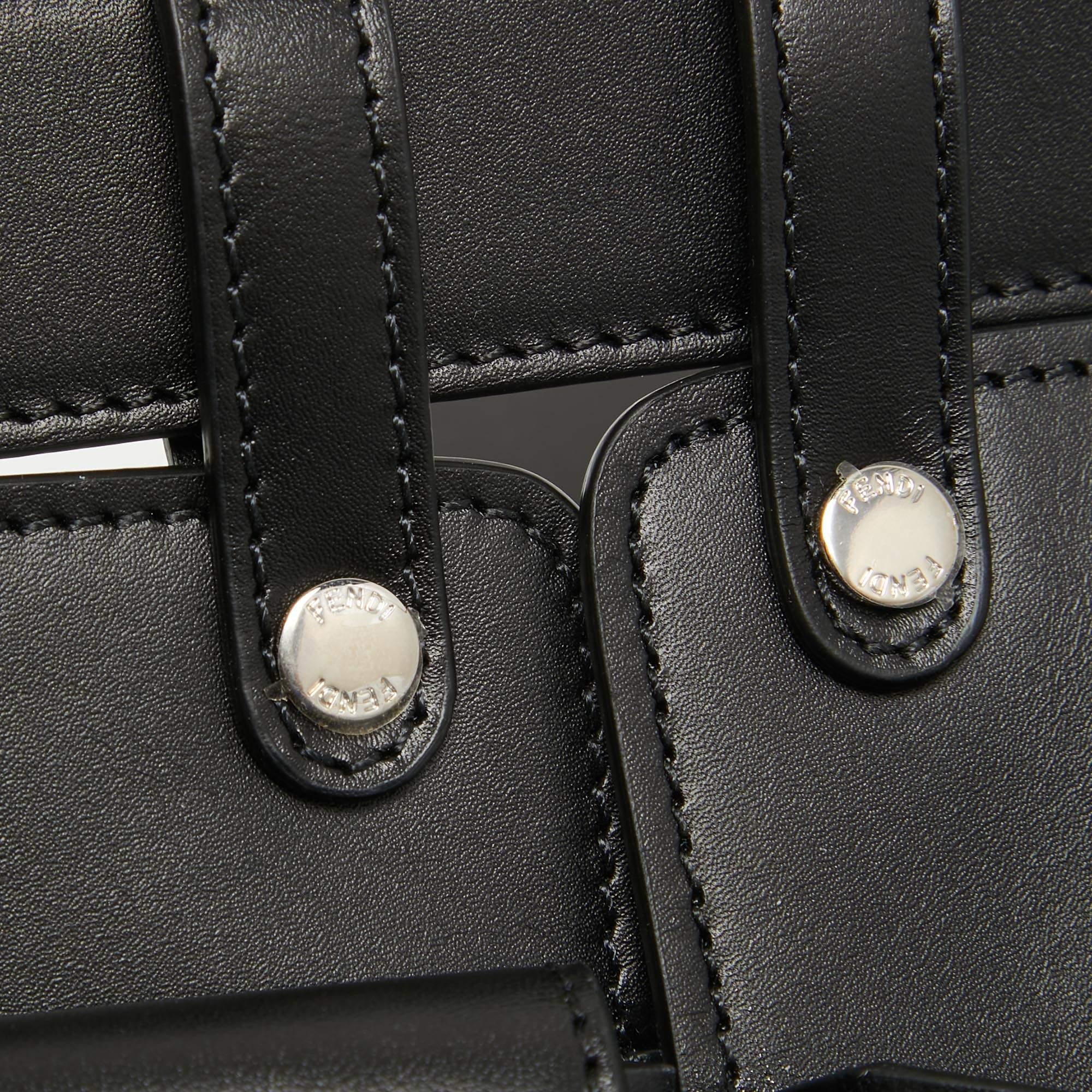Fendi Black Leather Utility Pouch Belt Bag For Sale 6
