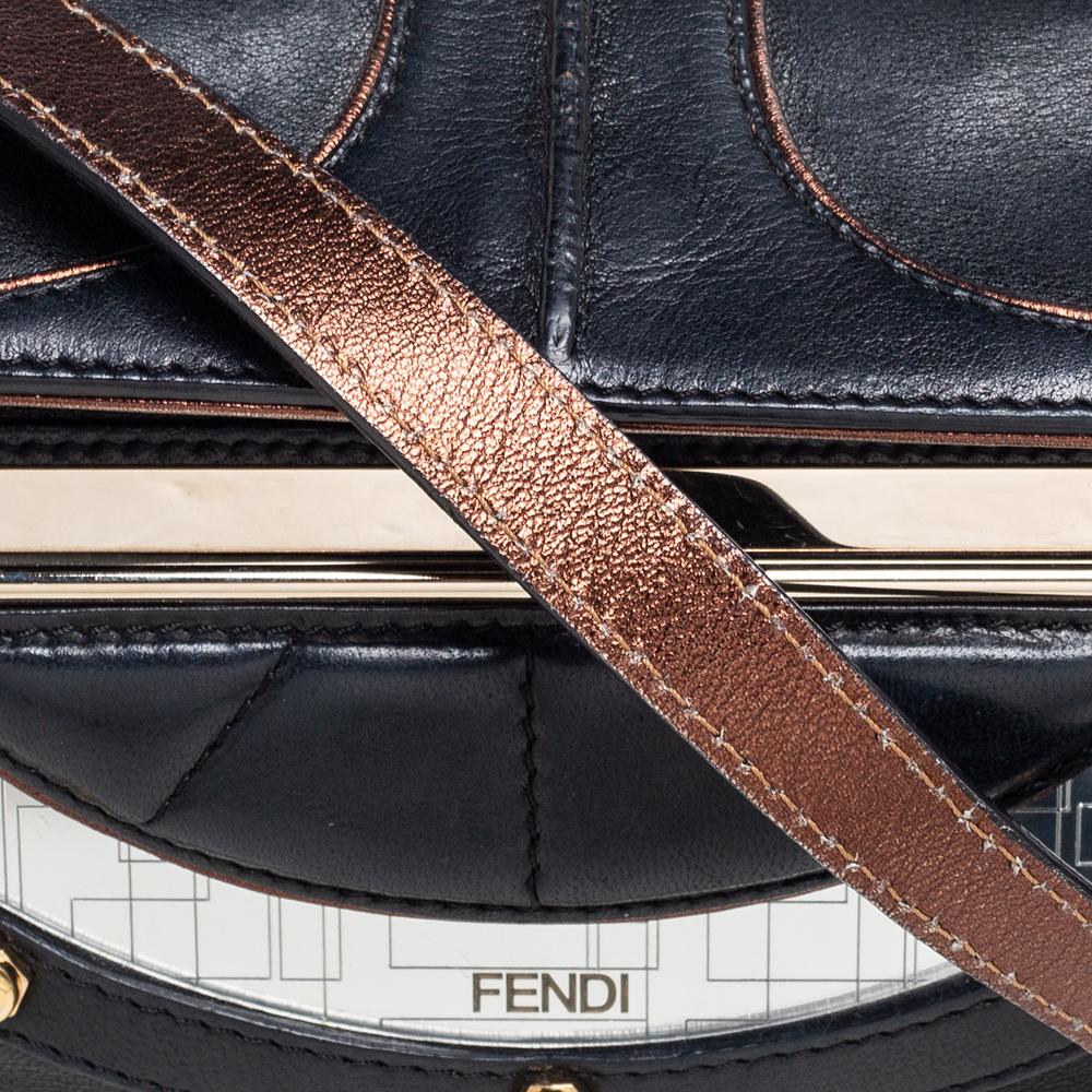 Fendi Black Leather Vanity Shoulder Bag 3