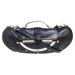 Fendi Black Leather Vanity Shoulder Bag