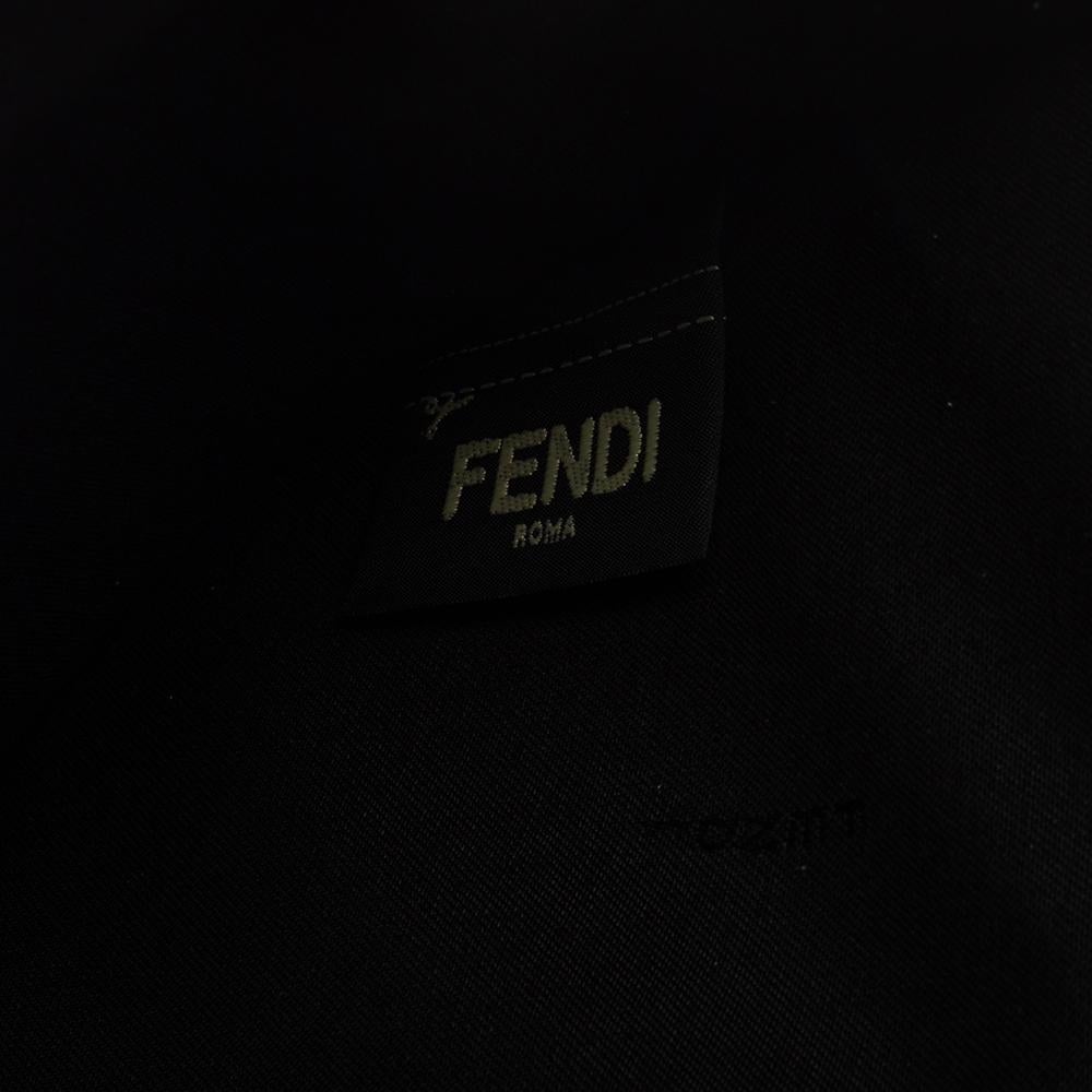 Fendi Black Leather Vocabulary 3D Logo Zip Pouch 9