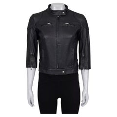 Fendi - Giacca con zip in pelle nera - IT42 / M.