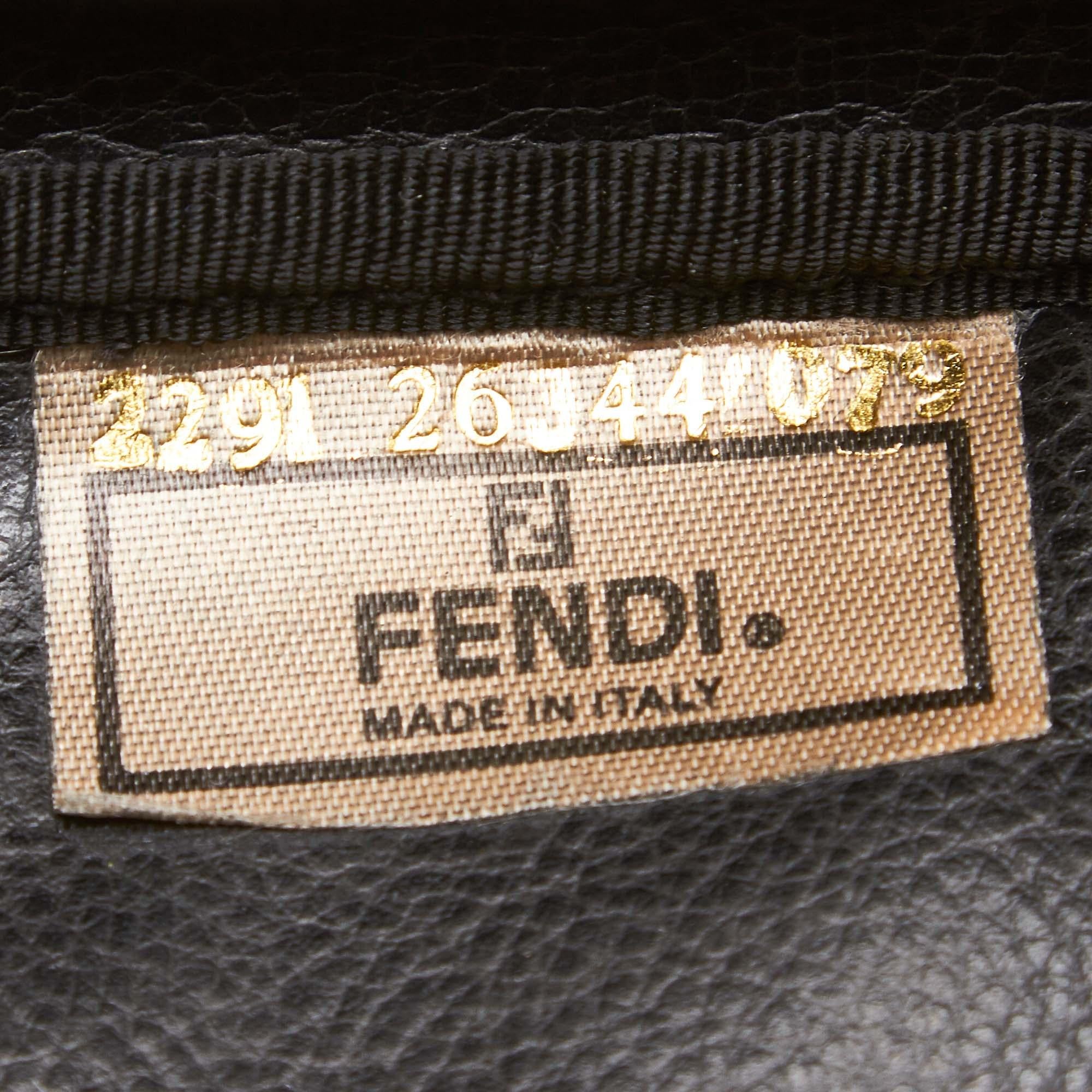 Fendi Black Logo Nylon Clutch For Sale 2