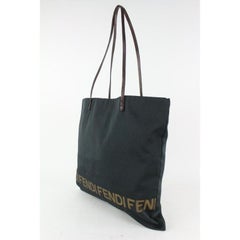 Fendi Black Logo Shopper Tote Bag 104f45