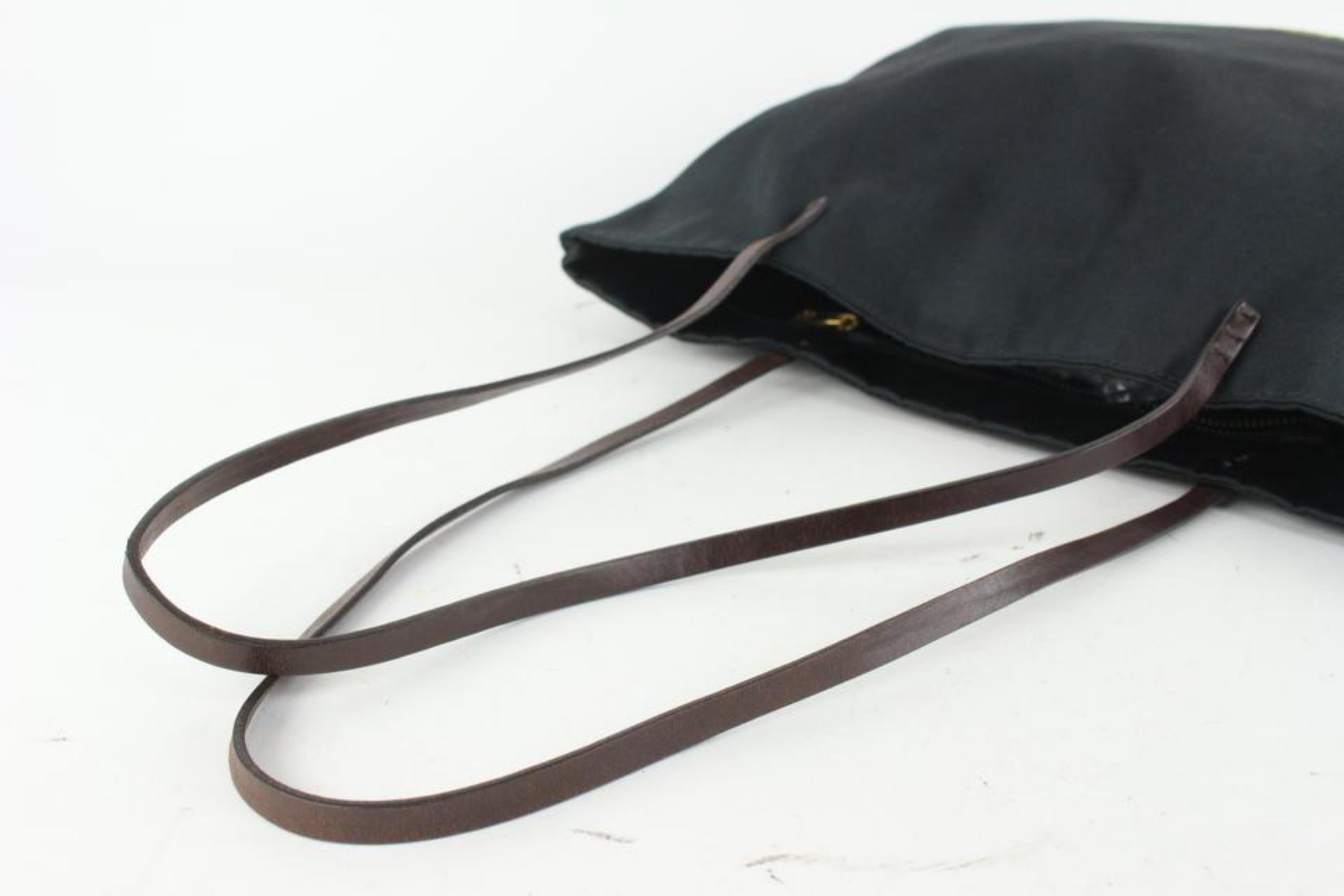 Fendi Black Logo Shopper Tote Bag 104f45 For Sale 5