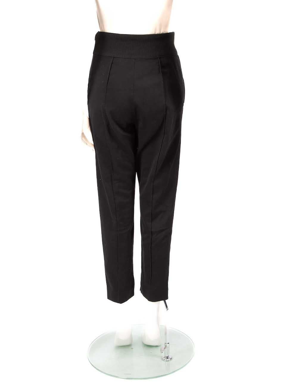 Noir Fendi Black Logo Waistband Slim Fit Trousers Size XS en vente