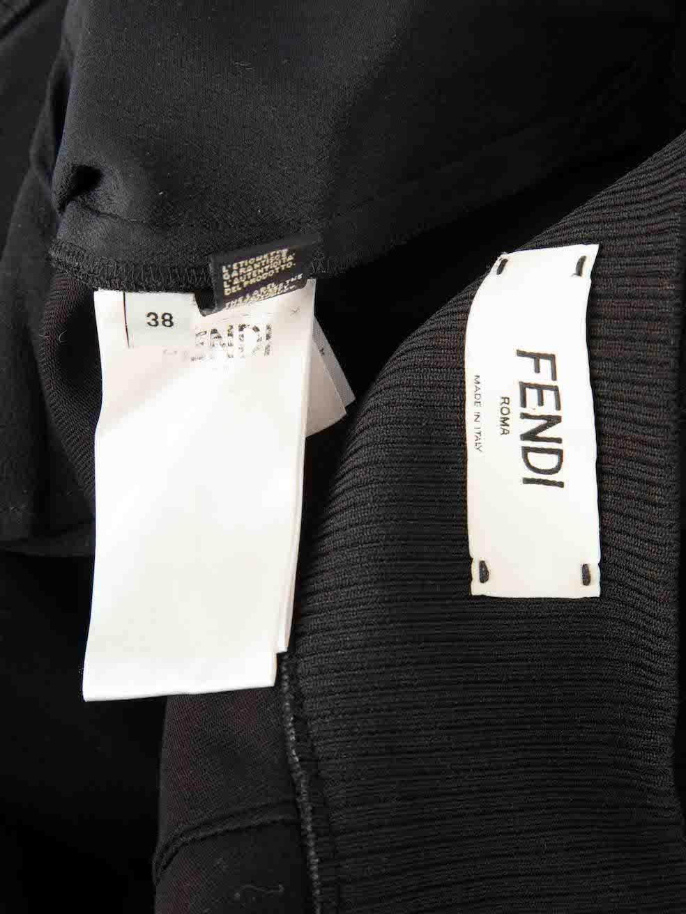 Fendi Black Logo Waistband Slim Fit Trousers Size XS en vente 1