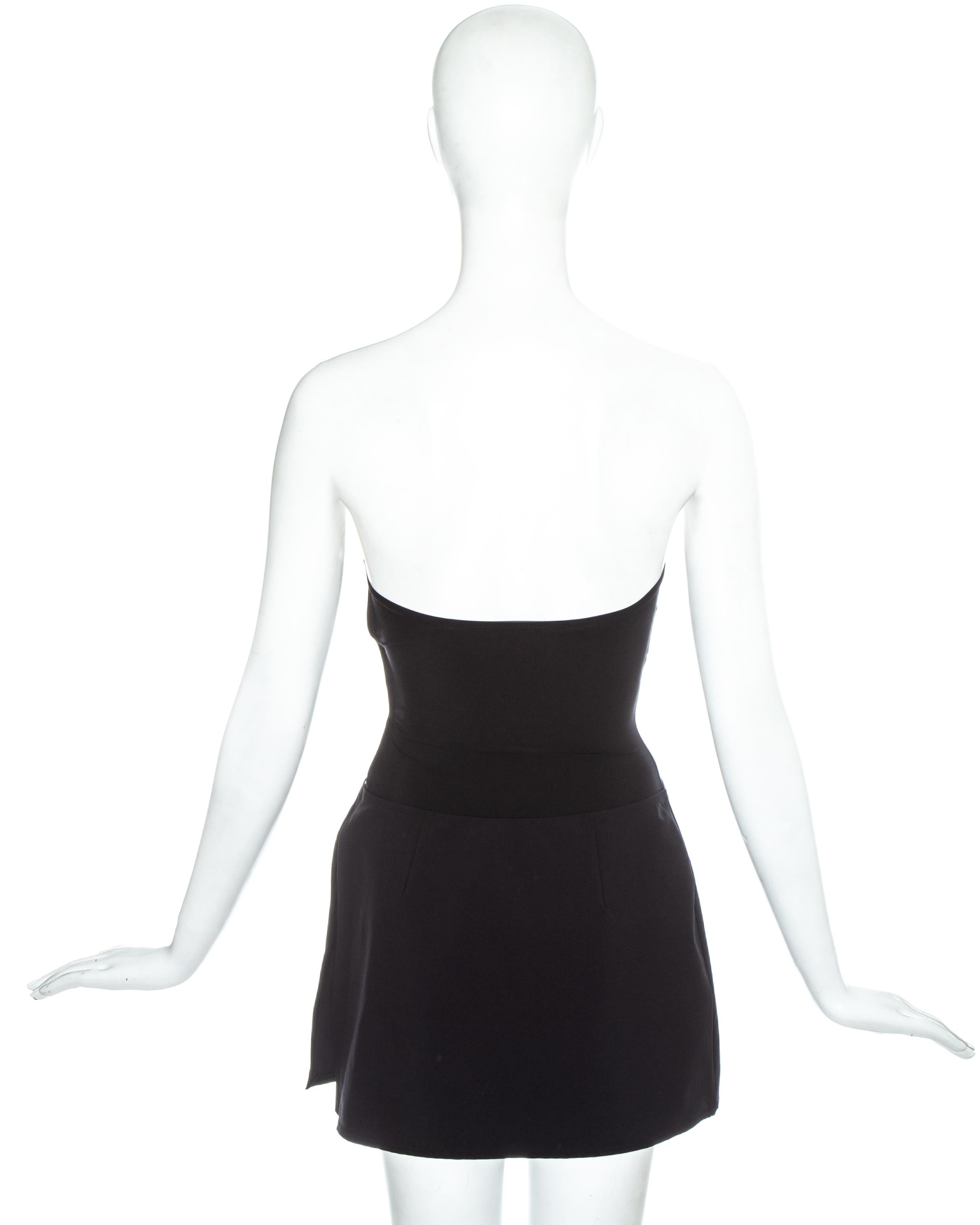 Black Fendi black lycra bodysuit and skirt set, ss 1997