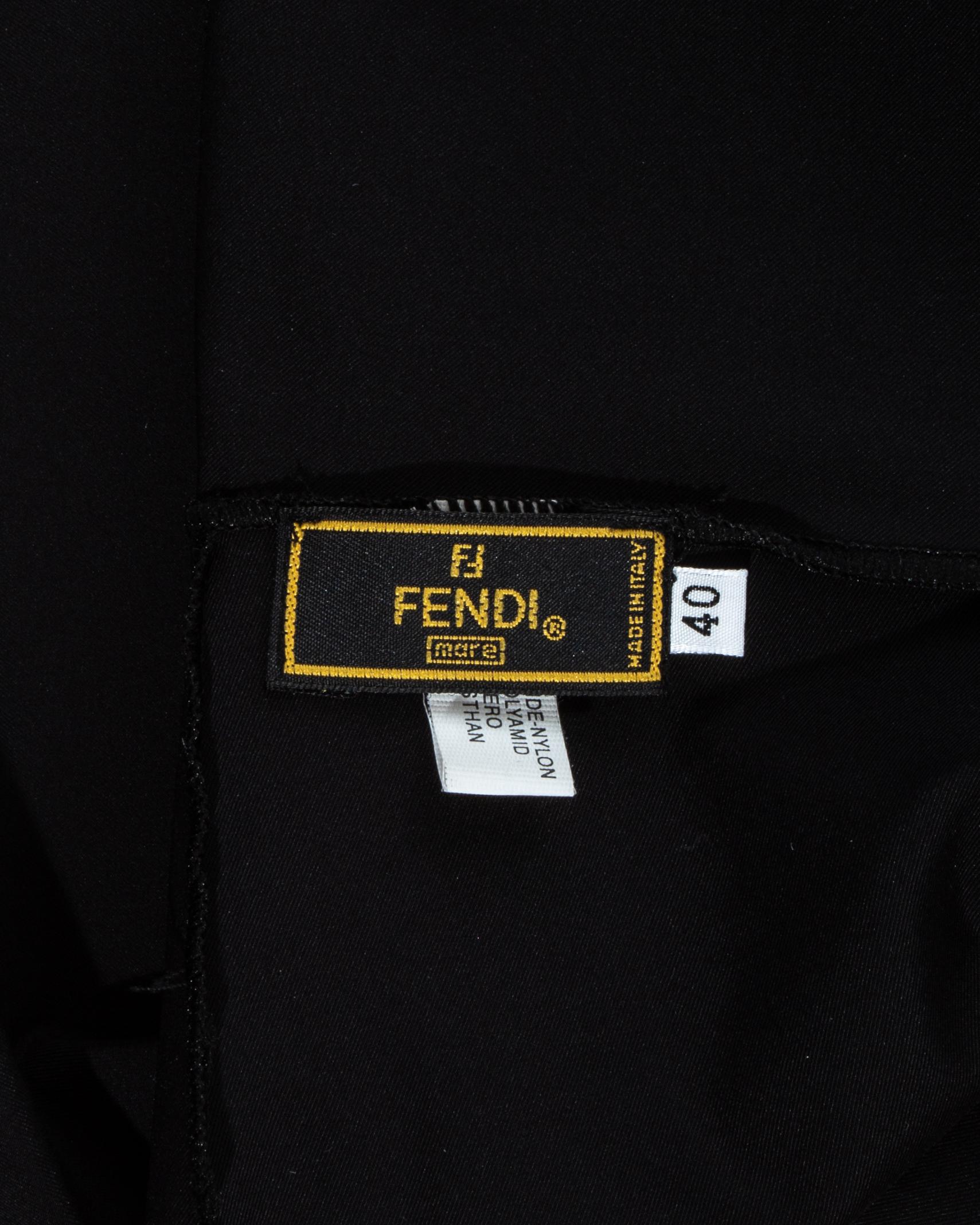 Fendi black lycra bodysuit and skirt set, ss 1997 In Excellent Condition In London, GB