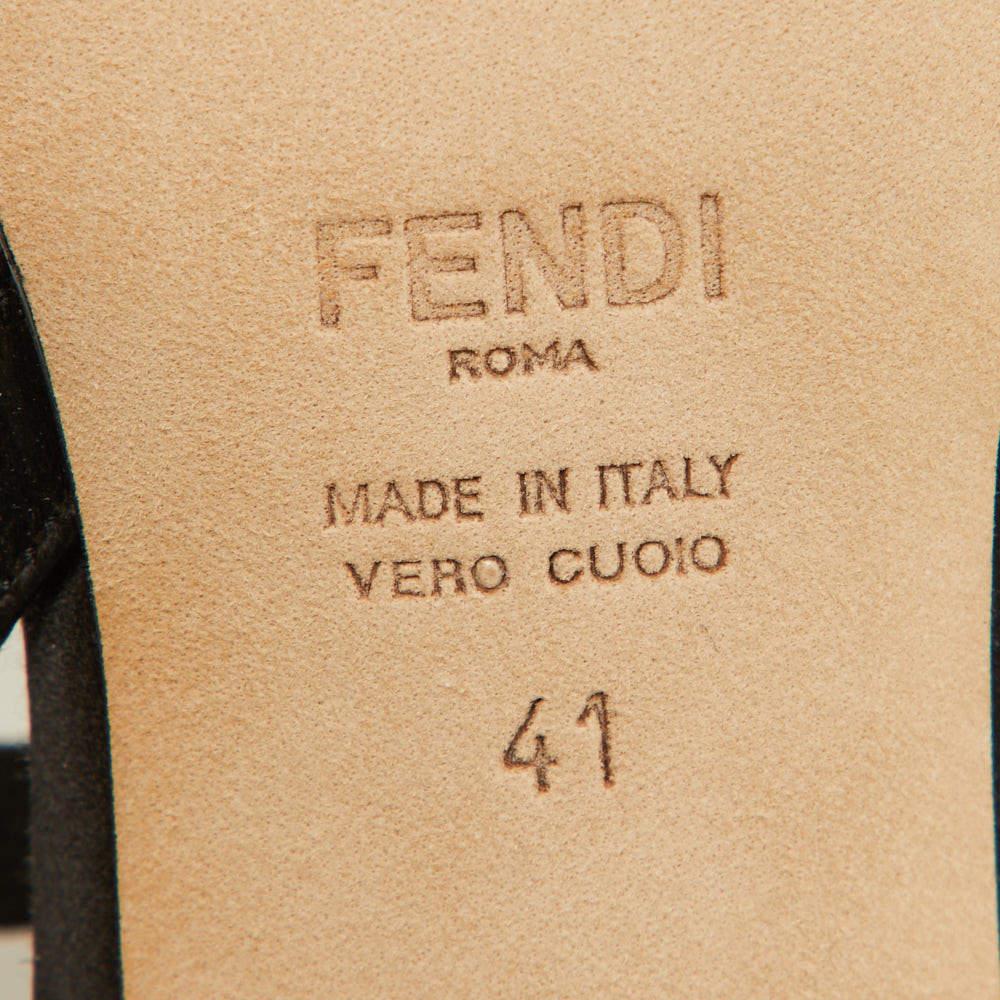 Fendi Black Mesh and Velvet Colibri Slingback Pumps Size 41 4