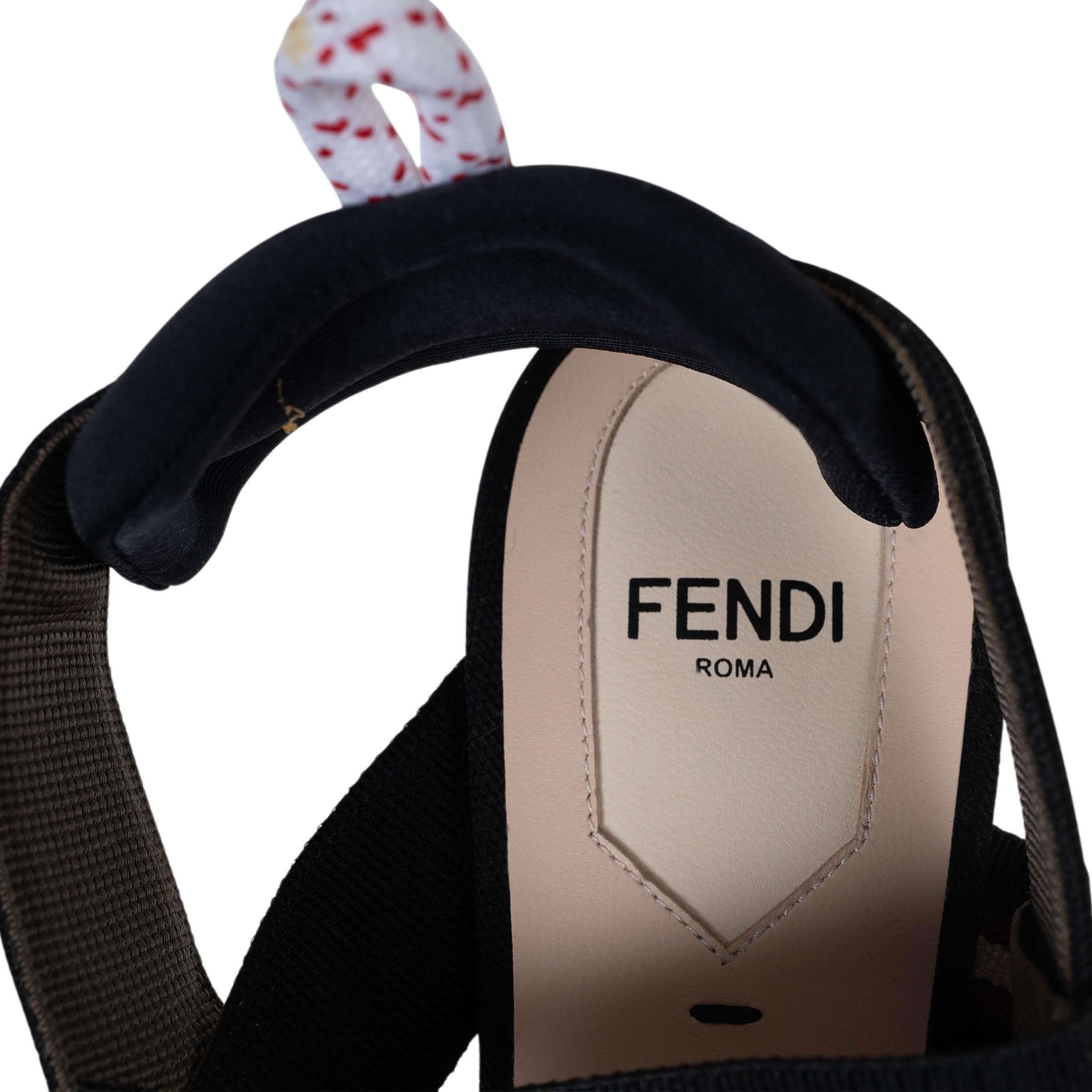 FENDI schwarzes Netz COLIRBI 55 KITTEN HEEL Slingbacks Heels Schuhe 38 im Angebot 2