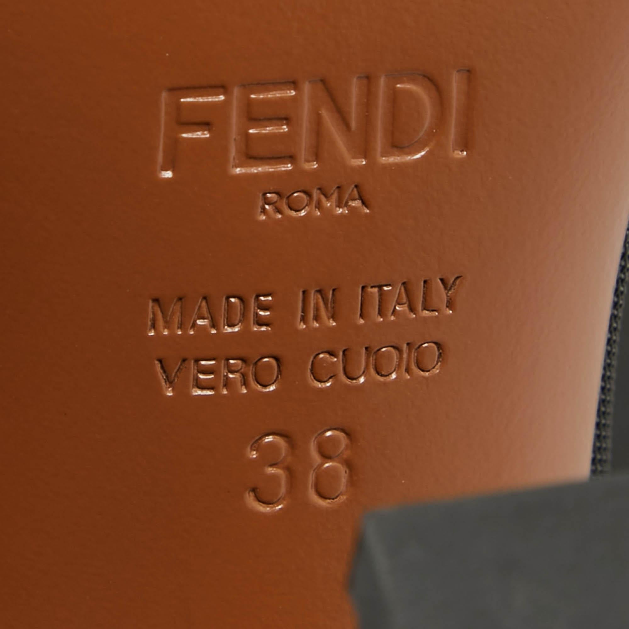 Fendi Schwarz Mesh FF Colibri Mid- Kalbslederstiefel aus Mesh Größe 38 3
