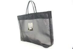 Fendi Black Mesh FF Logo Shopper Tote Bag 107f39