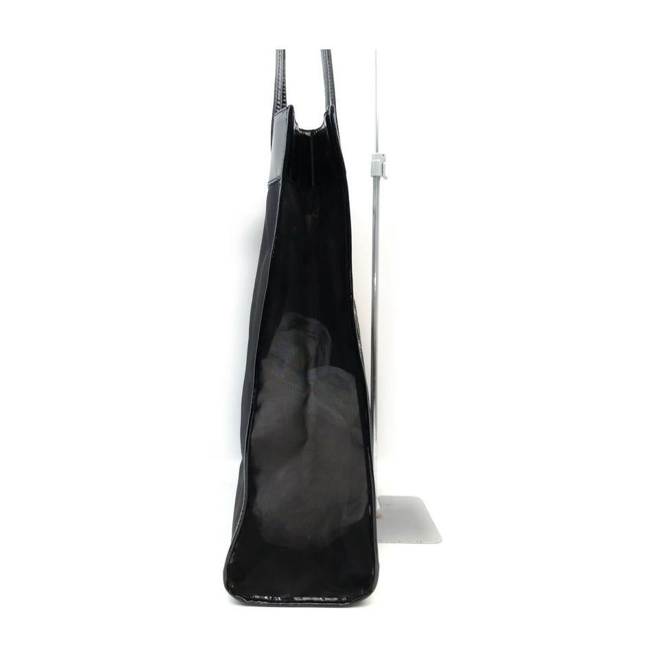 Fendi Black Mesh FF Logo Shopper Tote Bag 863431 5