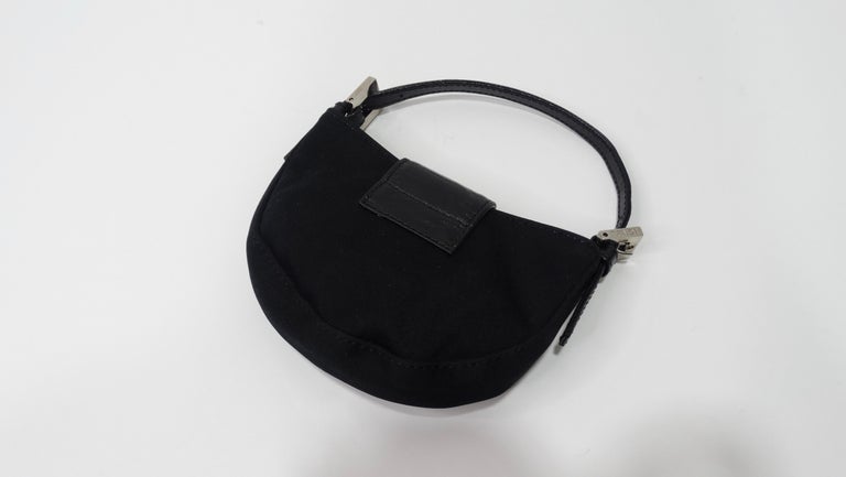 Croissant vintage cloth mini bag Fendi Black in Cloth - 20104253