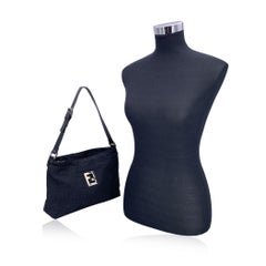 Fendi Black Monogram Canvas Cut Out FF Logo Tote Bag