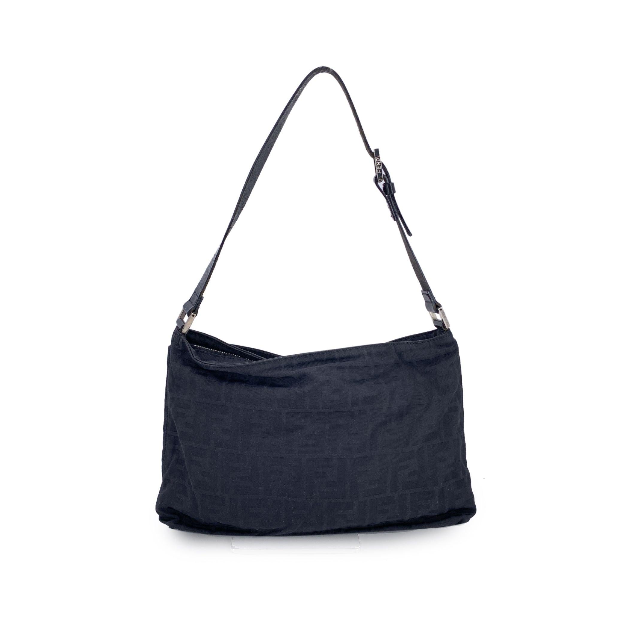 Fendi Black Monogram Canvas Cut Out FF Logo Tote Bag In Good Condition In Rome, Rome