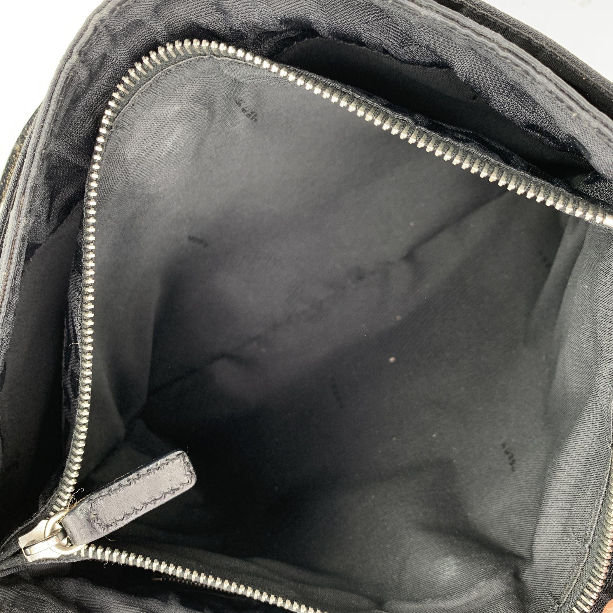Women's Fendi Black Monogram Canvas Cut Out FF Logo Tote Bag