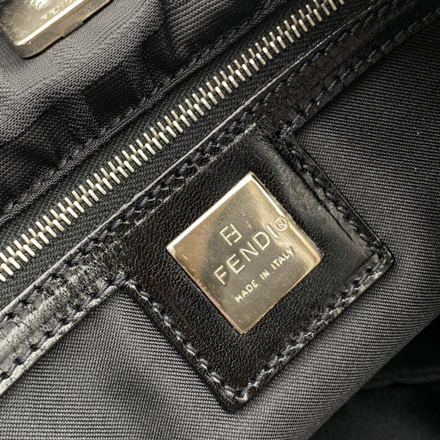Fendi Black Monogram Canvas Cut Out FF Logo Tote Bag For Sale 2