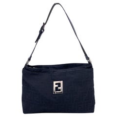 Fendi Black Monogram Canvas Cut Out FF Logo Tote Bag