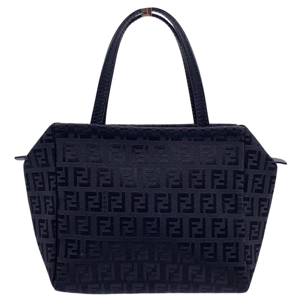 Fendi Black Monogram Canvas Small Duffle Bag Handbag