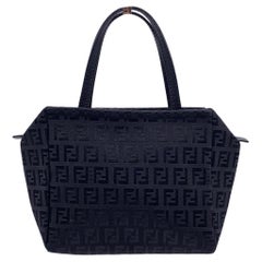 Fendi Black Monogram Canvas Small Duffle Bag Handbag