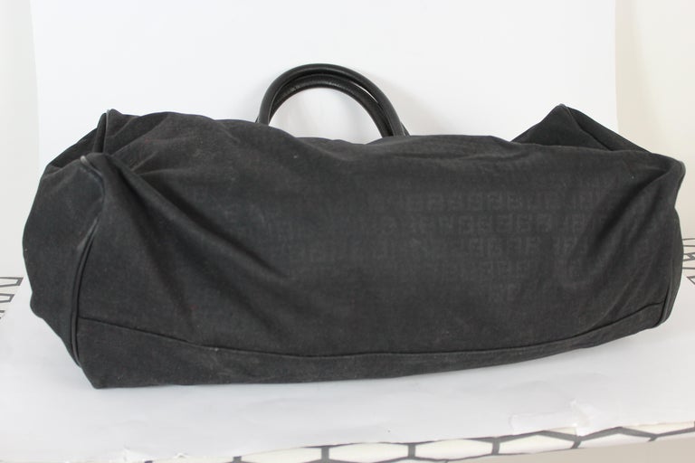 Fendi Black Monogram Duffle Travel Bag 1990s Soft Canvas and Leather ...