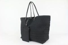 Fendi Black Monogram FF Zucca Roll Shopper Tote Bag 108f14