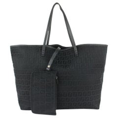 Fendi Black Monogram FF Zucca Roll Shopper Tote Bag 108f14