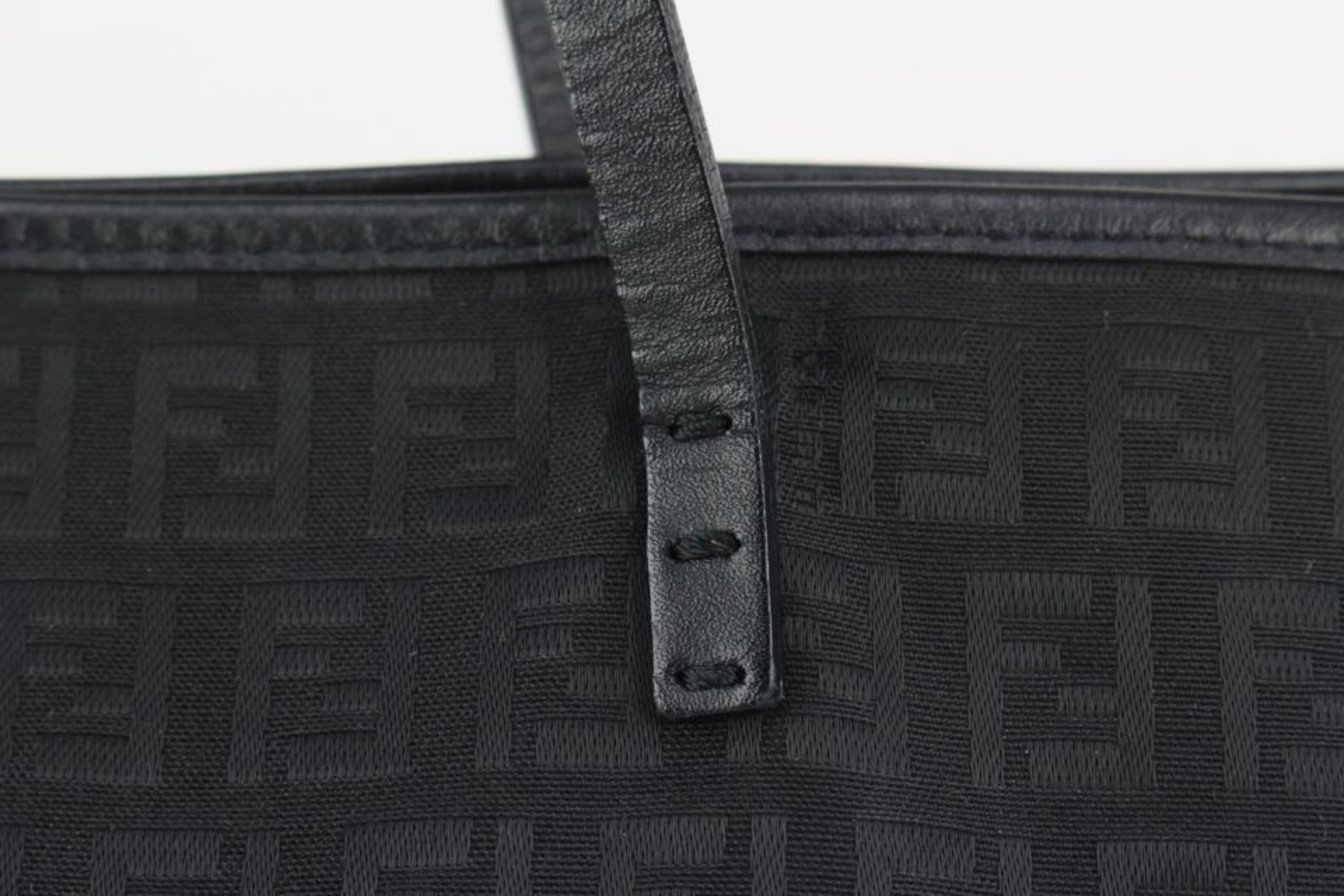 Fendi Black Monogram FF Zucca Roll Tote Bag 1123F35 8