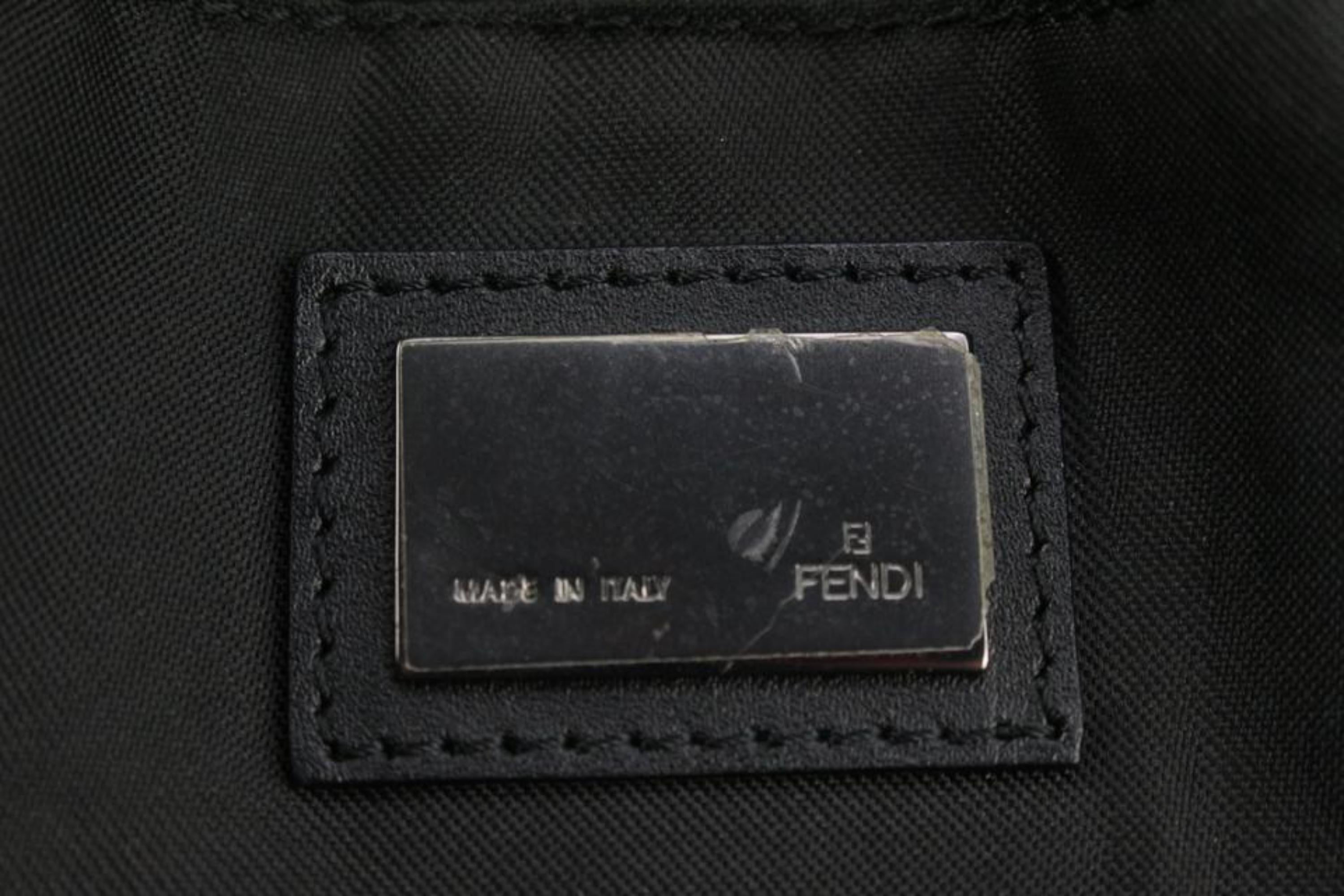 Fendi Black Monogram FF Zucca Roll Tote Bag 1123F35 In Good Condition In Dix hills, NY