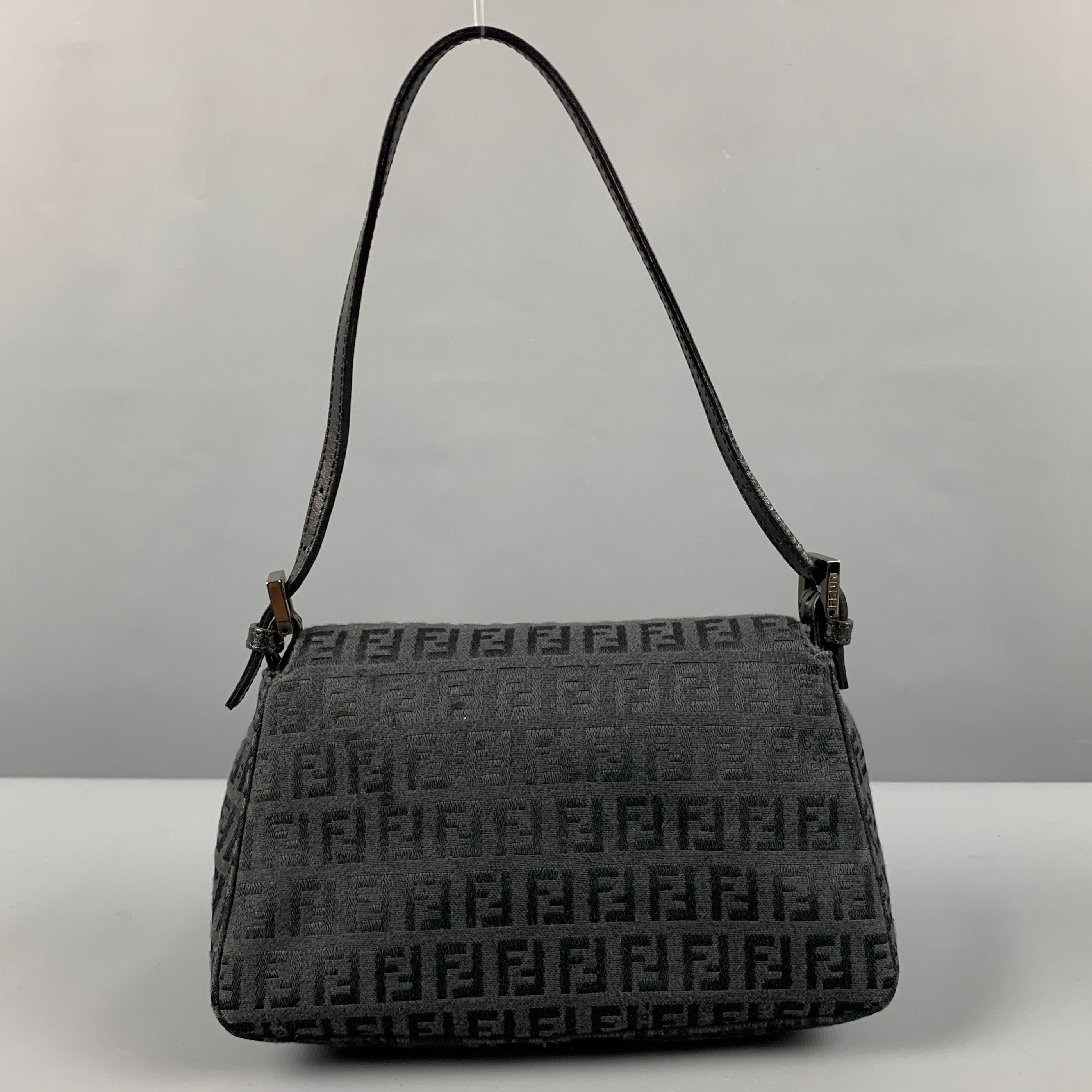 FENDI Black Monogram Handbag In Good Condition For Sale In San Francisco, CA