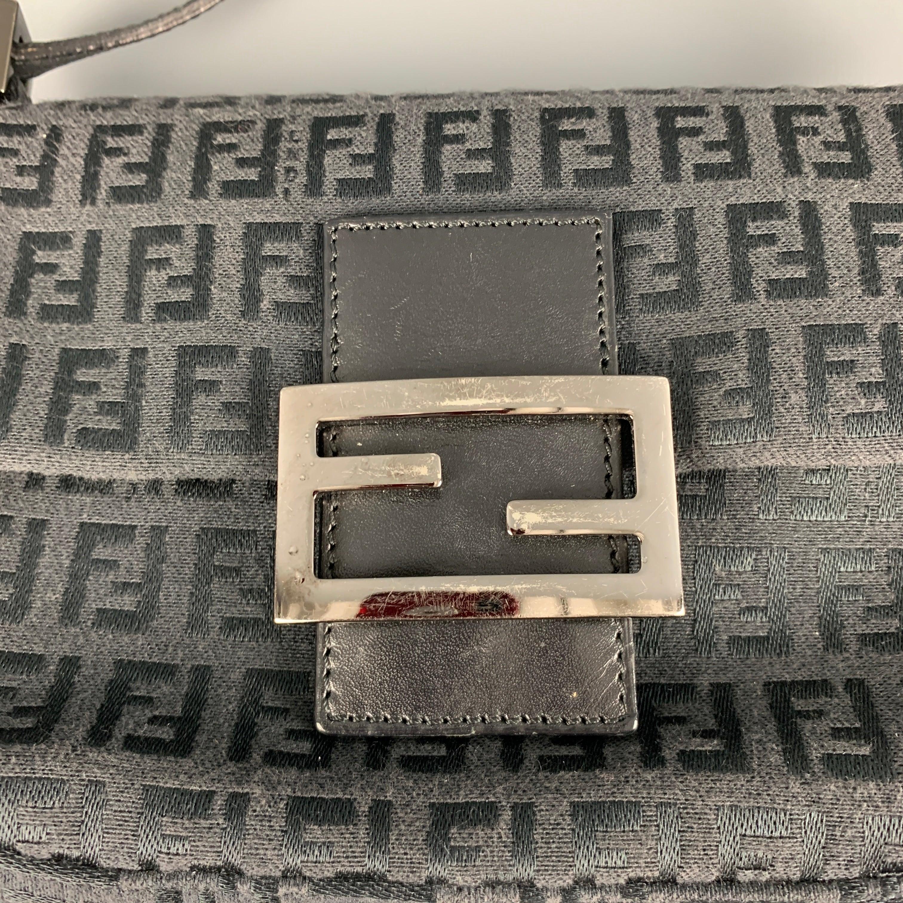 FENDI Black Monogram Handbag For Sale 1