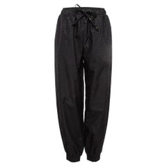 Fendi Black Monogram Printed Synthetic Elasticated Legs Trousers S