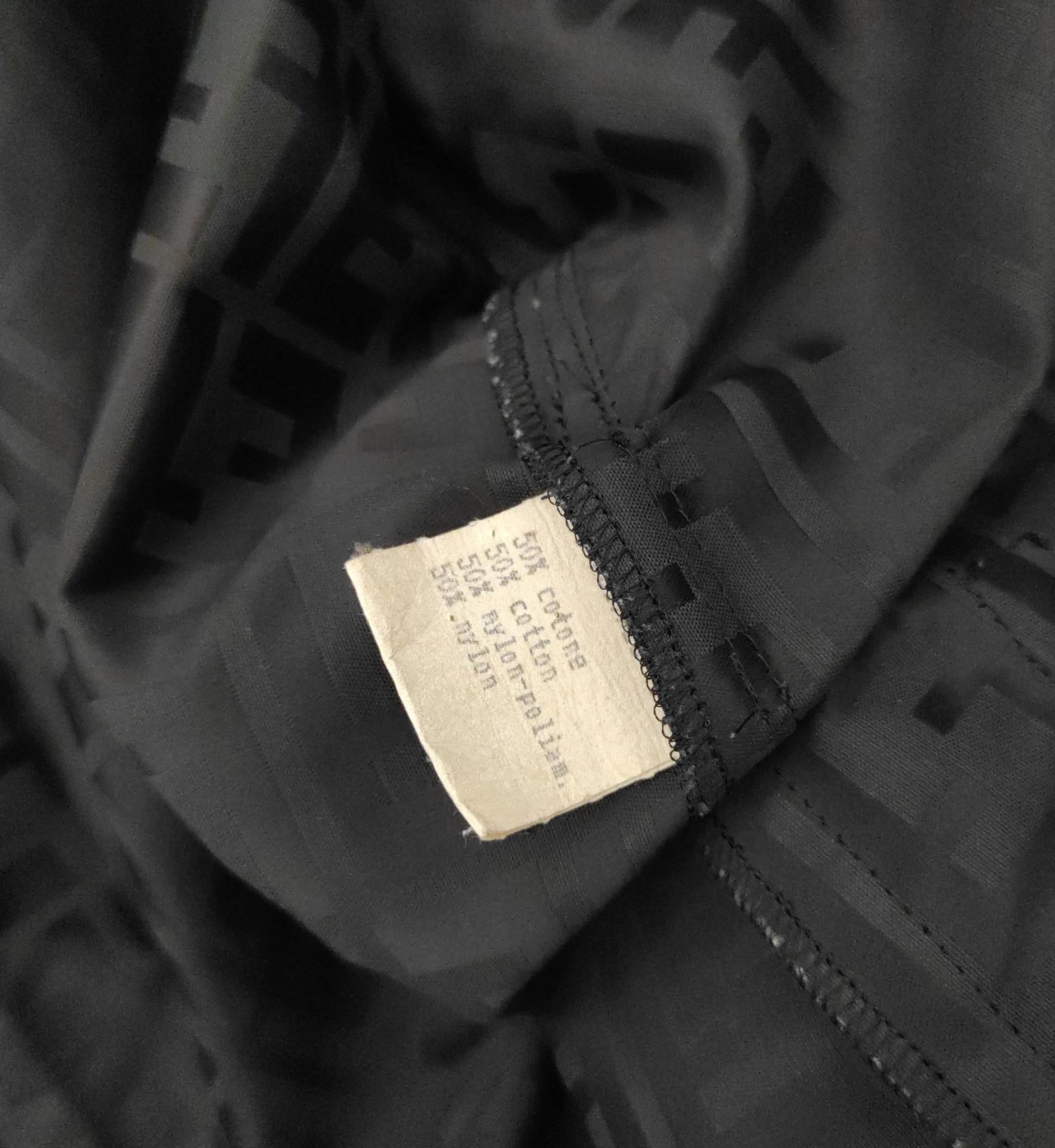 Fendi black monogram trench coat 1990s For Sale 5