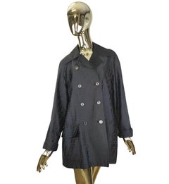 Trench-coat noir avec monogramme de Fendi 1990