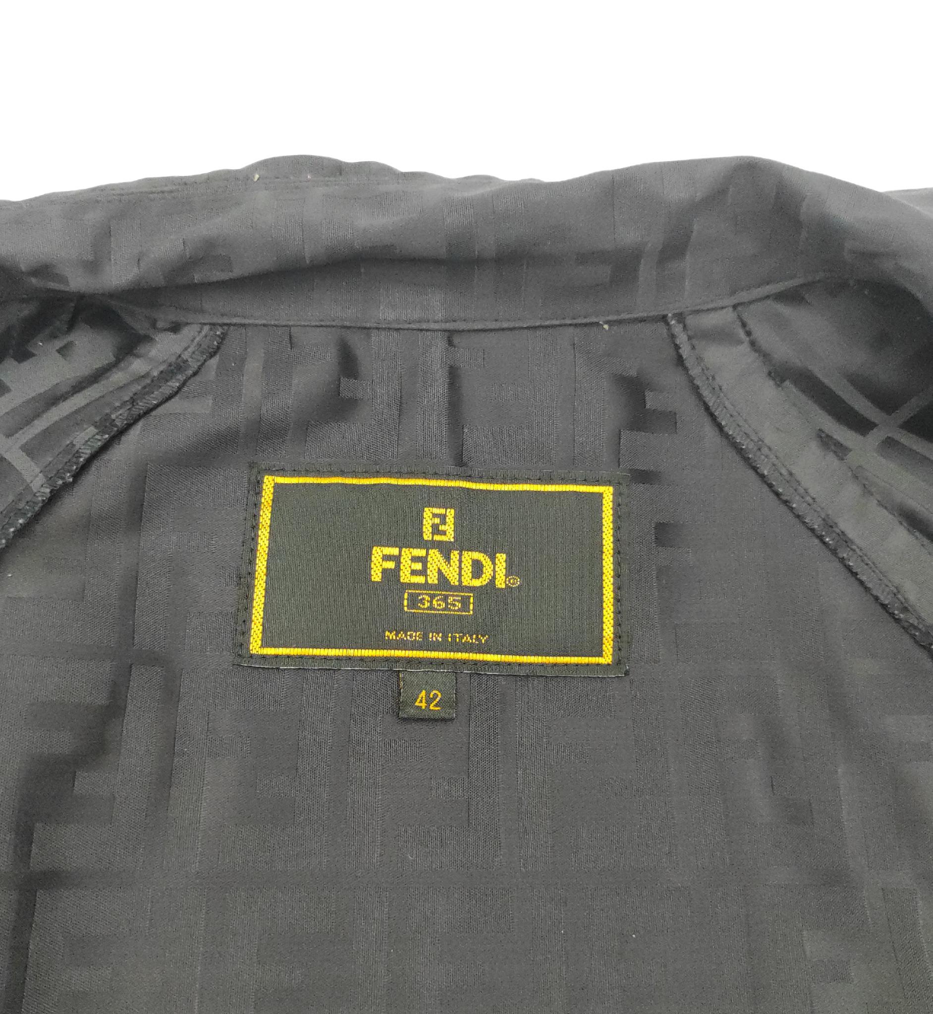 Fendi black monogram trench coat 1990s For Sale 4