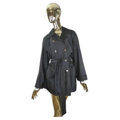 Trench-coat noir avec monogramme de Fendi 1990